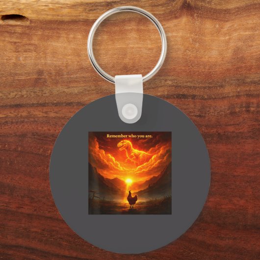 Remember Who Are You Dinosaur Chicken Cool Funny G Sleutelhanger (Voorkant)