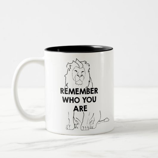 Remember Who You Are - Black Print Tweekleurige Koffiemok (Links)