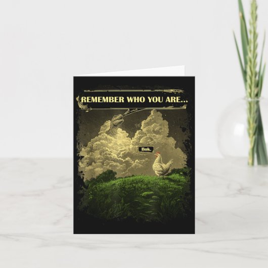 Remember Who You Are Funny Chicken Dinosaur Evolut Kaart (Voorkant)