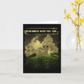 Remember Who You Are Funny Chicken Dinosaur Evolut Kaart (Gele Bloem)