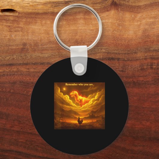 Remember Who You Are Funny Evolution Meme Chicken  Sleutelhanger (Voorkant)