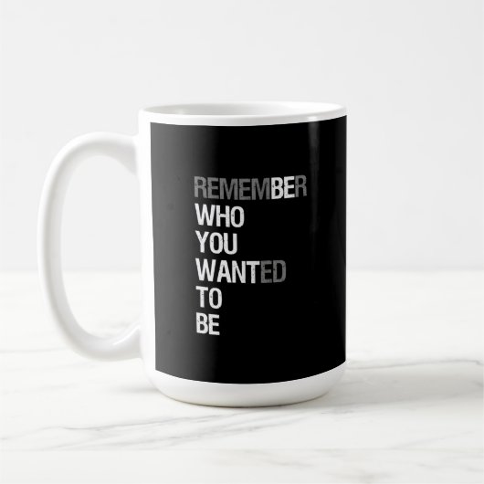 Remember Who You Wanted to Be – Motivational Quote Koffiemok (Links)