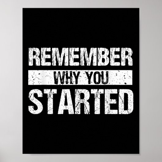 Remember Why You Started - Distressed - Motivation Poster (Voorkant)