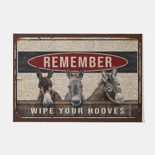 Remember Wipe Your Hooves Rug, Animal  Deurmat (Voorkant)
