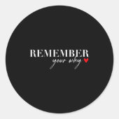 Remember Your Why Funny Sarcastic Insrational Quot Ronde Sticker (Voorkant)