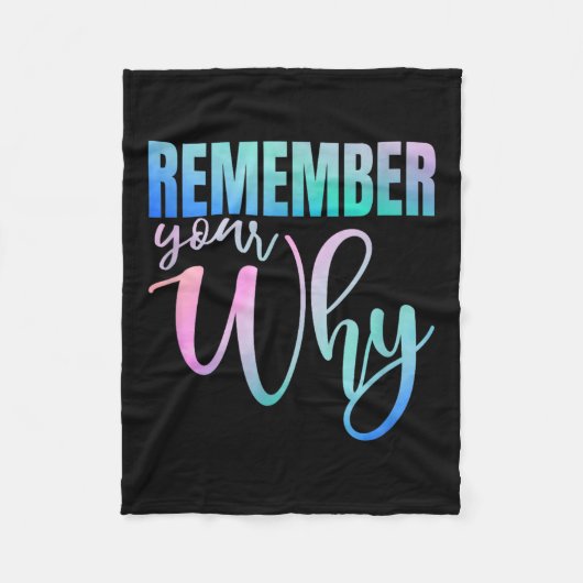 Remember Your Why Gym Motivation Fitness Insration Fleece Deken (Voorkant)