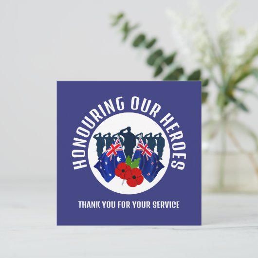 REMEMBRANCE Australië Nieuw-Zeeland AC Feestdagenkaart (Staand voorkant)