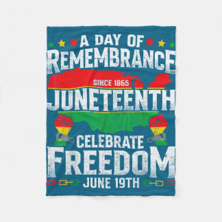 Remembrance celebrate freedom juneteenth black fleece deken
