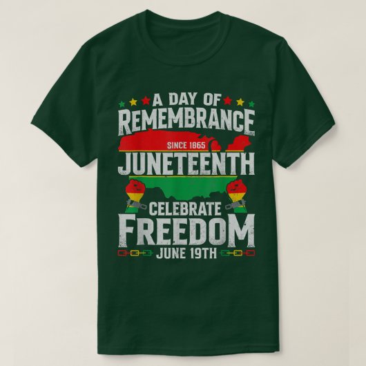 Remembrance Celebrate Freedom Juneteenth Black His T-shirt (Design voorkant)