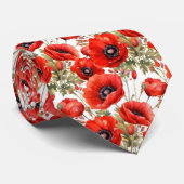 Remembrance Day Red Poppies Poppy Floral Stropdas (Opgerold)