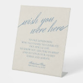 Remembrance Dusty Blue In Loving Memory Wedding Reclamebord Met Voetstuk (Voorkant)