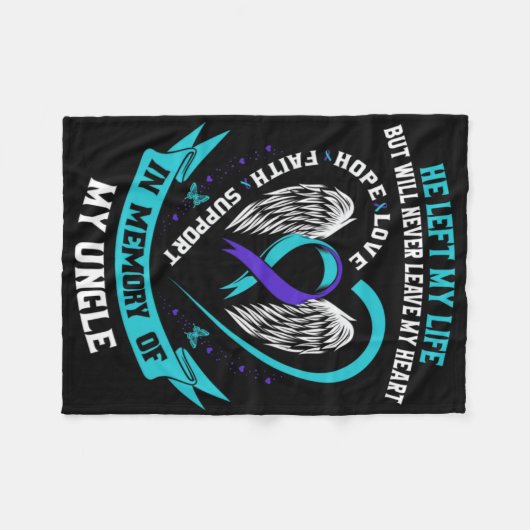 Remembrance In Memory Of My Uncle Suicide Awarenes Fleece Deken (Voorkant (Horizontaal))