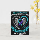 Remembrance In Memory Of My Uncle Suicide Awarenes Kaart (Gele Bloem)