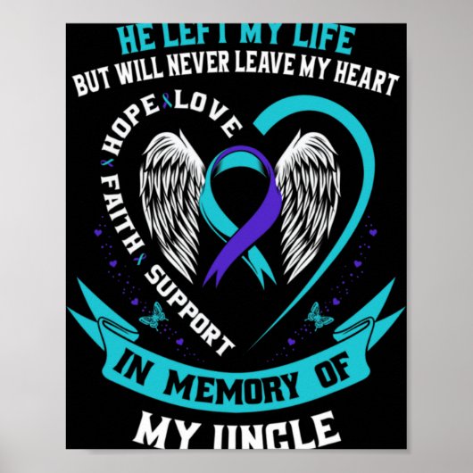 Remembrance In Memory Of My Uncle Suicide Awarenes Poster (Voorkant)