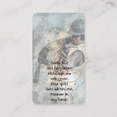 Remembrance Memorial Memory Card Baseball Sport Visitekaartje (Achterkant)