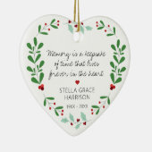 Remembrance Memory Is A Keepsake Greenery Phot Keramisch Ornament (Rechts)