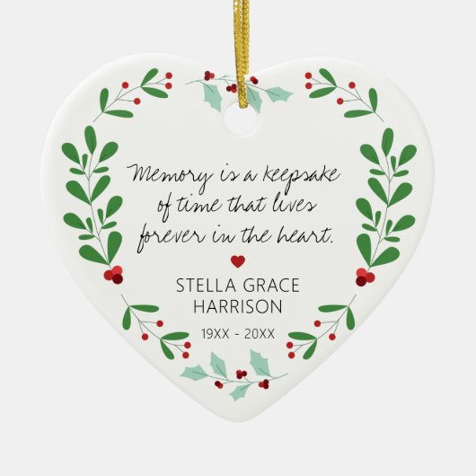 Remembrance Memory Is A Keepsake Greenery Phot Keramisch Ornament (Voorkant)