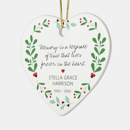 Remembrance Memory Is A Keepsake Greenery Phot Keramisch Ornament (Links)