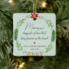 Remembrance Memory is een aandenken groene foto Keramisch Ornament