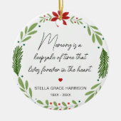 Remembrance Memory is een aandenken groene foto Keramisch Ornament (Voorkant)