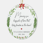 Remembrance Memory is een aandenken groene foto Keramisch Ornament (Links)