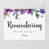 Remembrance Pet hield van een bloem Aankondigingskaart (Voorkant)