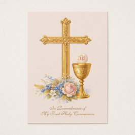 Remembrance Prayer Card for First Holy Communion Visitekaartje
