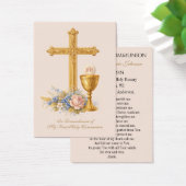 Remembrance Prayer Card for First Holy Communion Visitekaartje (Bureau)