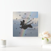 Remembrance Rainbow Dachshund Wall Clock Vierkante Klok (Huis)