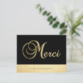 Remercitie MERCI-affaires of Noir avec LOGO Briefkaart (Staand voorkant)