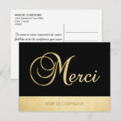 Remercitie MERCI-affaires of Noir avec LOGO Briefkaart (Voorkant / Achterkant)