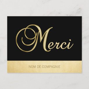 Remercitie MERCI-affaires of Noir avec LOGO Briefkaart