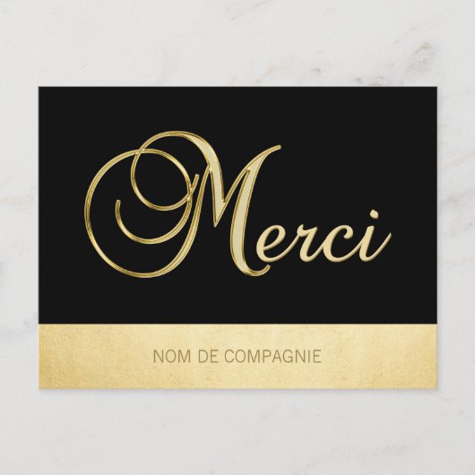 Remercitie MERCI-affaires of Noir avec LOGO Briefkaart (Voorkant)