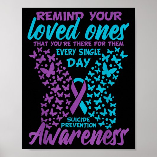 Remind Your Loved Ones Suicide Prevention Awarenes Poster (Voorkant)
