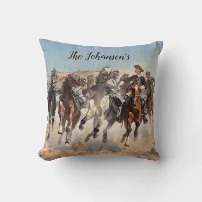 Remington Cowboy Southwestern Western Pillow Kussen (Voorkant)