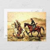 Remington - De Couriers, Frederic Remington-kunst Briefkaart (Voorkant / Achterkant)