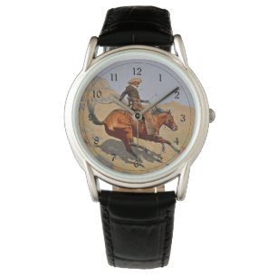 Remington: De Cowboy, Amerikaanse cowboy kunst Horloge