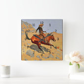 Remington: De Cowboy, Amerikaanse cowboy kunst Vierkante Klok (Huis)