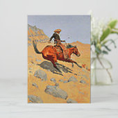 Remington - De Cowboy, beroemd schilderij Feestdagenkaart (Staand voorkant)