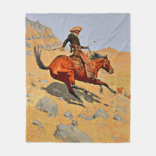 Remington - De Cowboy, beroemd schilderij Fleece Deken (Voorkant)