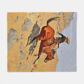 Remington - De Cowboy, beroemd schilderij Fleece Deken (Voorkant (Horizontaal))