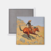Remington - De Cowboy, beroemd schilderij Magneet (Voorkant / Achterkant)