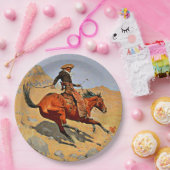 Remington - De Cowboy, beroemd schilderij Papieren Bordje (Feest)
