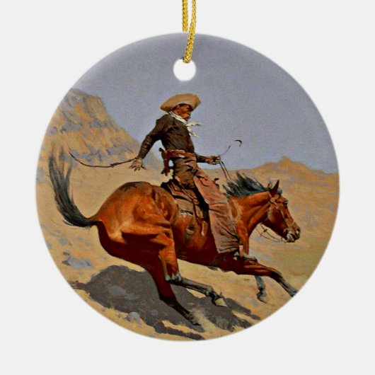 Remington - De Cowboy, Keramisch Ornament (Voorkant)