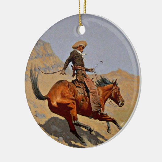 Remington - De Cowboy, Keramisch Ornament (Links)