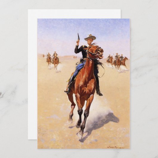 Remington - De Trooper, populaire fijnere kunst Feestdagenkaart (Voorkant / Achterkant)