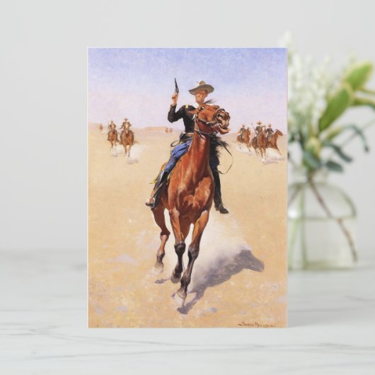 Remington - De Trooper, populaire fijnere kunst Feestdagenkaart (Staand voorkant)