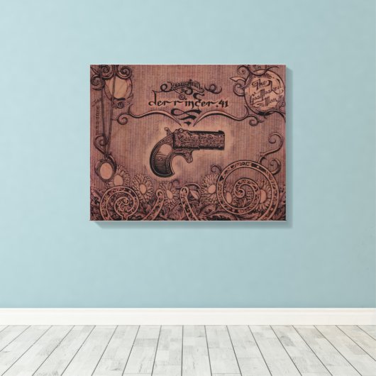 Remington Derringer .41 Pistol Canvas Afdruk (Insitu (Houten vloer))