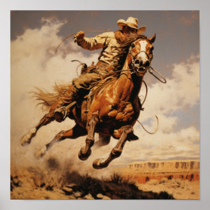 Remington geschilderd Cowboy Art Poster - Auth