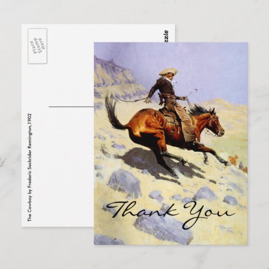 Remington is de Cowboy Briefkaart (Voorkant / Achterkant)